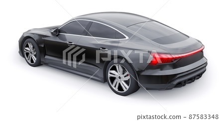 Premium electric sports sedan. Car isolated on white background. 3d rendering. Premium electric sports sedan. Car isolated on white background. 3d rendering. 87583348