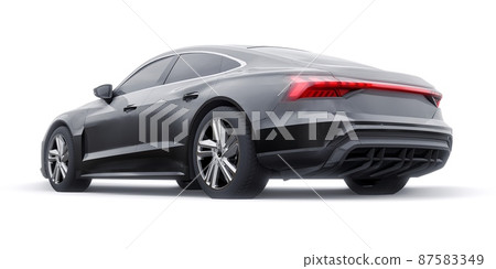 Premium electric sports sedan. Car isolated on white background. 3d rendering. Premium electric sports sedan. Car isolated on white background. 3d rendering. 87583349
