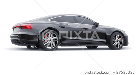 Premium electric sports sedan. Car isolated on white background. 3d rendering. 87583355