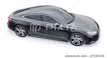 Premium electric sports sedan. Car isolated on white background. 3d rendering. 87583356