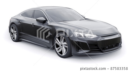 Premium electric sports sedan. Car isolated on white background. 3d rendering. Premium electric sports sedan. Car isolated on white background. 3d rendering. 87583358