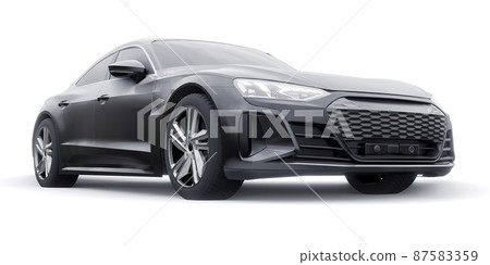 Premium electric sports sedan. Car isolated on white background. 3d rendering. Premium electric sports sedan. Car isolated on white background. 3d rendering. 87583359