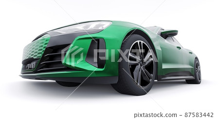 Premium electric sports sedan. Car isolated on white background. 3d rendering. Premium electric sports sedan. Car isolated on white background. 3d rendering. 87583442