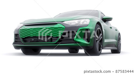 Premium electric sports sedan. Car isolated on white background. 3d rendering. Premium electric sports sedan. Car isolated on white background. 3d rendering. 87583444
