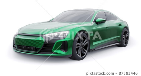 Premium electric sports sedan. Car isolated on white background. 3d rendering. Premium electric sports sedan. Car isolated on white background. 3d rendering. 87583446