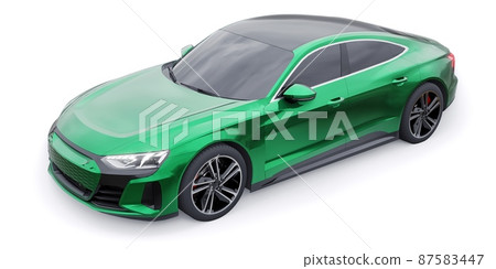 Premium electric sports sedan. Car isolated on white background. 3d rendering. Premium electric sports sedan. Car isolated on white background. 3d rendering. 87583447