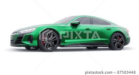 Premium electric sports sedan. Car isolated on white background. 3d rendering. Premium electric sports sedan. Car isolated on white background. 3d rendering. 87583448