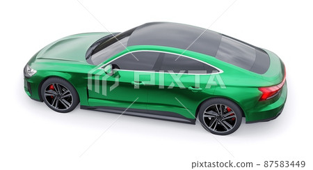 Premium electric sports sedan. Car isolated on white background. 3d rendering. Premium electric sports sedan. Car isolated on white background. 3d rendering. 87583449