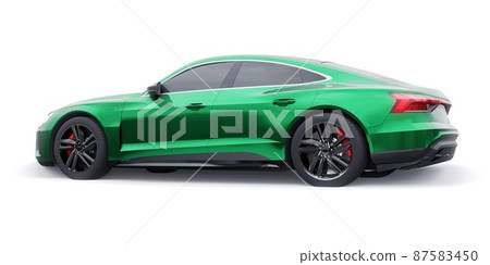 Premium electric sports sedan. Car isolated on white background. 3d rendering. Premium electric sports sedan. Car isolated on white background. 3d rendering. 87583450