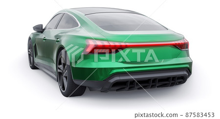 Premium electric sports sedan. Car isolated on white background. 3d rendering. Premium electric sports sedan. Car isolated on white background. 3d rendering. 87583453