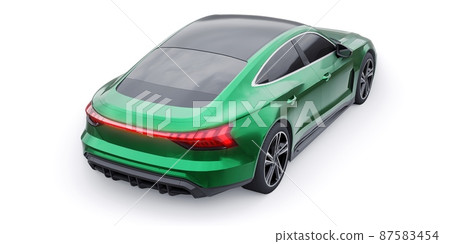 Premium electric sports sedan. Car isolated on white background. 3d rendering. Premium electric sports sedan. Car isolated on white background. 3d rendering. 87583454