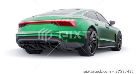 Premium electric sports sedan. Car isolated on white background. 3d rendering. 87583455