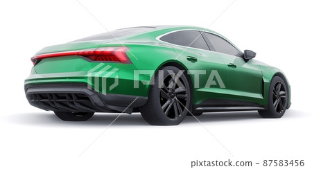 Premium electric sports sedan. Car isolated on white background. 3d rendering. Premium electric sports sedan. Car isolated on white background. 3d rendering. 87583456