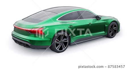 Premium electric sports sedan. Car isolated on white background. 3d rendering. 87583457