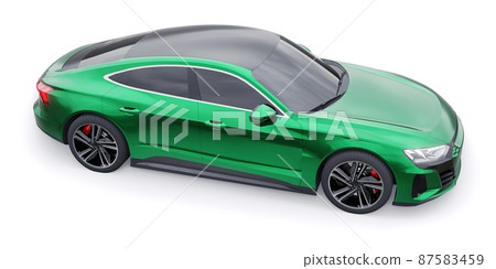 Premium electric sports sedan. Car isolated on white background. 3d rendering. Premium electric sports sedan. Car isolated on white background. 3d rendering. 87583459