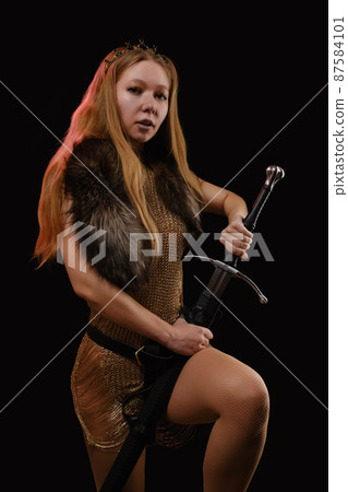young viking woman 87584101
