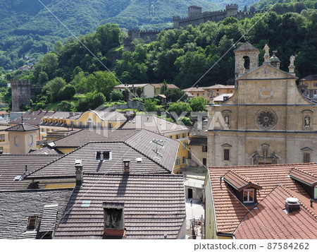 Temple of Saints Peter and Stephen in Bellinzona city at Switzerland 87584262