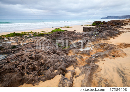 Beach of Porto Santo island, Madeira archipelago Beach of Porto Santo island, Madeira archipelago 87584408