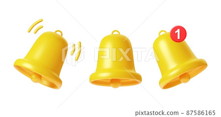 Set of Bells Icon with new message Set of Bells Icon with new message 87586165