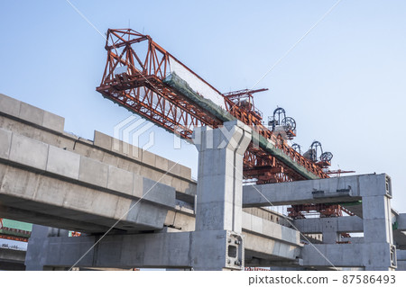 Expressway road construction overpass bridge junction way speed drive 87586493