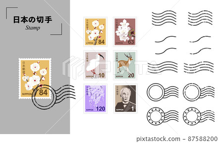 郵票和郵戳的插圖集 87588200