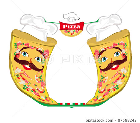 Cartoon pizza chef -  funny character on banner 87588242