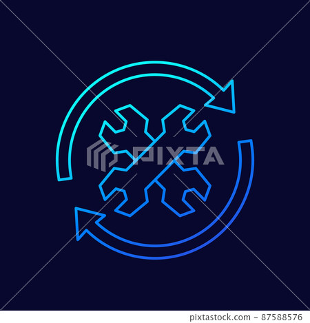 repair process line icon for web, vector repair process line icon for web, vector 87588576