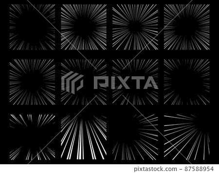 Square white concentrated line vector material set 87588954