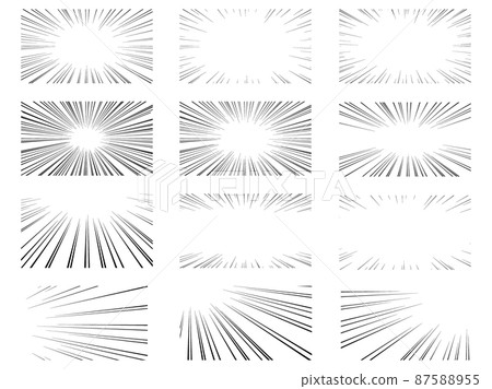 Black concentrated line vector material set 87588955