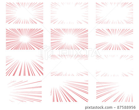 Red concentrated line vector material set Red concentrated line vector material set 87588956