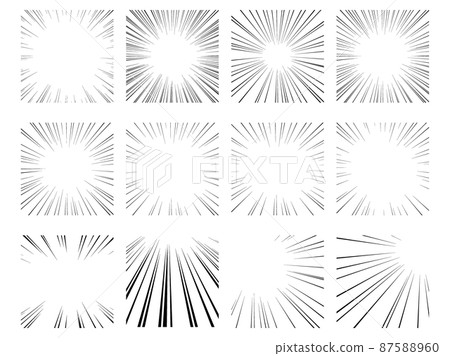 方形黑色集中線矢量素材集 87588960