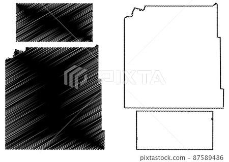 Oglala Lakota and McPherson County, State of South Dakota (U.S. county, United States of America, USA, U.S., US) map vector illustration, scribble sketch map Oglala Lakota and McPherson County, State of South Dakota (U.S. county, United States of America, USA, U.S., US) map vector illustration, scribble sketch map 87589486