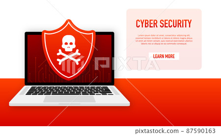 Cyber security vector logo with shield and check mark. Vector illustration Cyber security vector logo with shield and check mark. Vector illustration 87590163