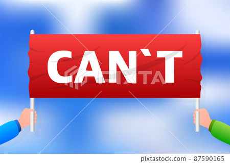 Protest cant realistic red table on blue background. Vector illustration Protest cant realistic red table on blue background. Vector illustration 87590165