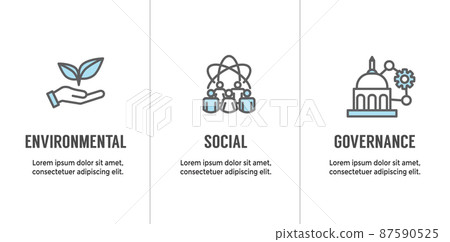 Environment or Environmental and Social Government and Governance Icon Set for ESG 87590525