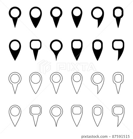 Set of map markers and pointers, vector illustration Set of map markers and pointers, vector illustration 87591515