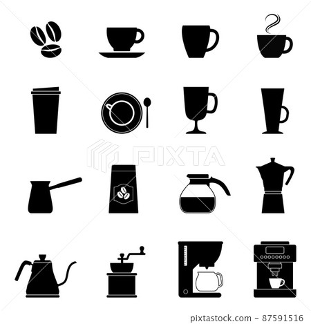 Set of coffee icons, vector illustration Set of coffee icons, vector illustration 87591516