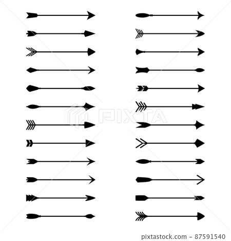 Set of arrows on white background, vector illustration Set of arrows on white background, vector illustration 87591540
