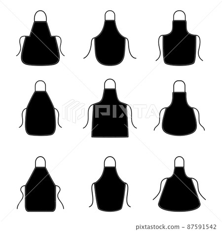 Set of silhouettes of aprons, vector illustration Set of silhouettes of aprons, vector illustration 87591542