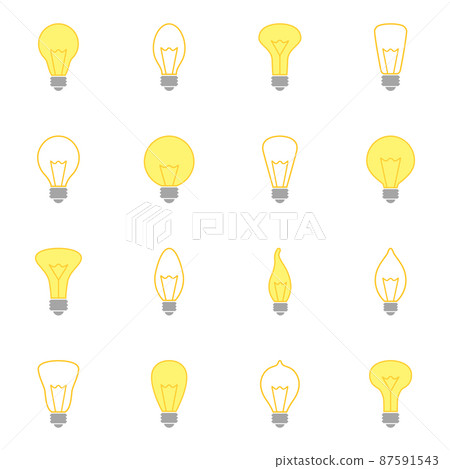 Set of color icons of bulbs, vector illustration Set of color icons of bulbs, vector illustration 87591543
