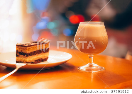 Glass of glace coffee cocktail Glass of glace coffee cocktail 87591912