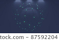 Dark 3d illustration with sphere with lights in 4K UHD 87592204