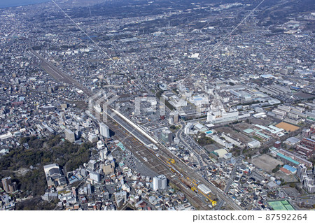 Mishima Station, Tokaido Shinkansen, aerial photography 87592264