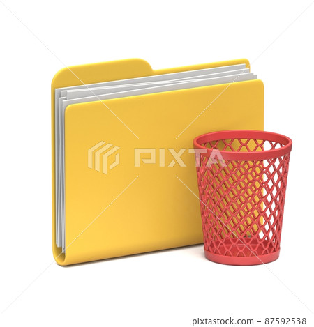 Yellow folder icon Empty recycle bin 3D Yellow folder icon Empty recycle bin 3D 87592538