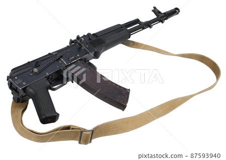 modern kalashnikov AK 74M assault rifle with folded stock 87593940