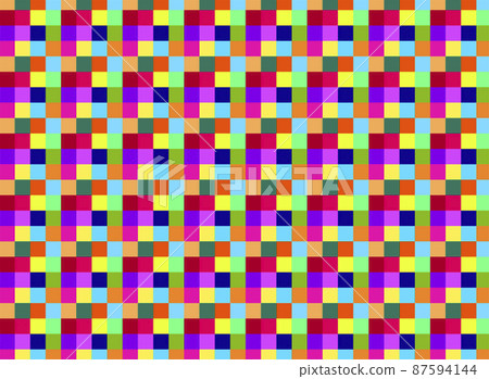 彩色方形馬賽克的無縫圖案 87594144