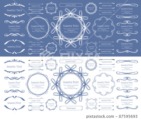 Spring plant motif frameset. Vintage flower. Decorative design. Trendy treatment 87595693