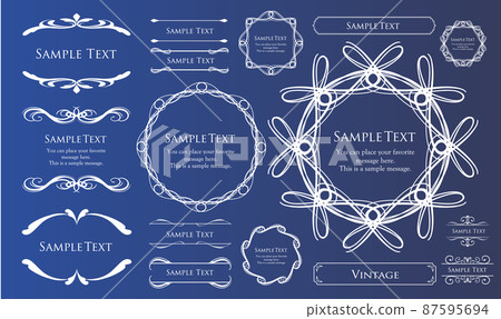 Spring plant motif frameset. Vintage flower. Decorative design. Trendy treatment Spring plant motif frameset. Vintage flower. Decorative design. Trendy treatment 87595694