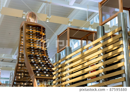 Intercontinental Airport in terminal in Houston Texas with Texas BBQ Smokehouse restaurant the view detali interior 87595880