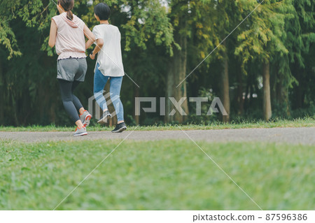 Running friends running girls Running friends running girls 87596386